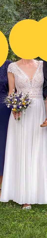 Brautkleid Hochzeitskleid mit Spitze ivory Gr. 36 in Leipzig
