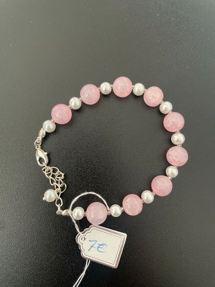Echtes Perlen Armband in rosa und weiß in Duisburg