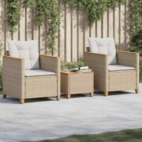 Bistro Set Balkonset Sitzgruppe 3-tlg. Poly Rattan Akazienholz Hessen - Weilburg Vorschau