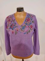 Vintage Kaschmir Pullover Colombo Italien lila violett Blumen Sachsen - Zwickau Vorschau