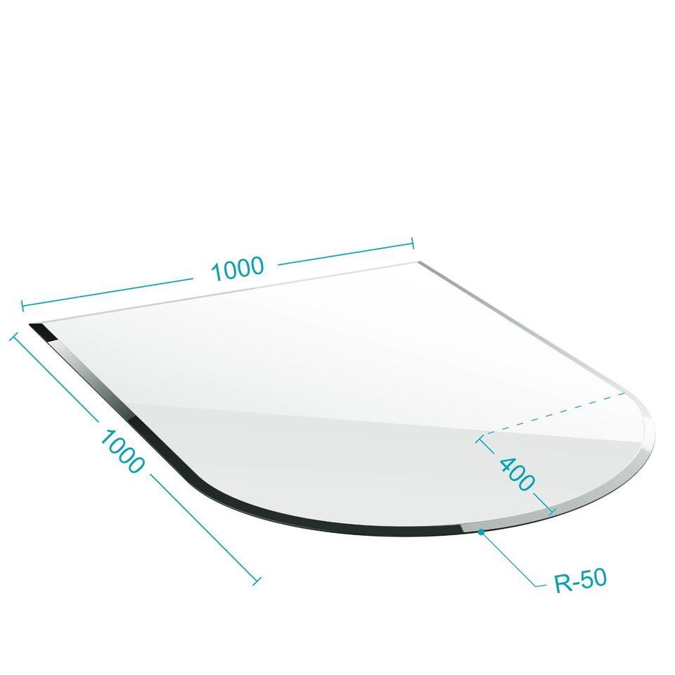 Rundbogen Kamin-Glasplatte Zunge ESG Sicherheitsglas in Ueckermuende