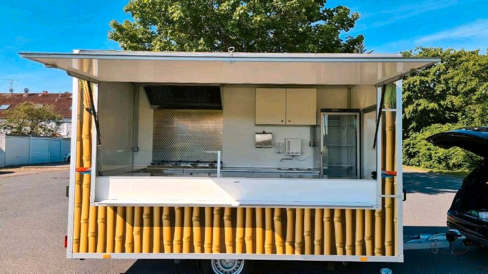 XXL Imbisswagen Imbissanhänger Grillwagen Verkaufswagen mieten zu vermieten leihen food truck zu vermieten street food anhänger  mobile küche Dönerwagen Crepes wagen Grillfest waffel Döner anhänger in Groß-Gerau