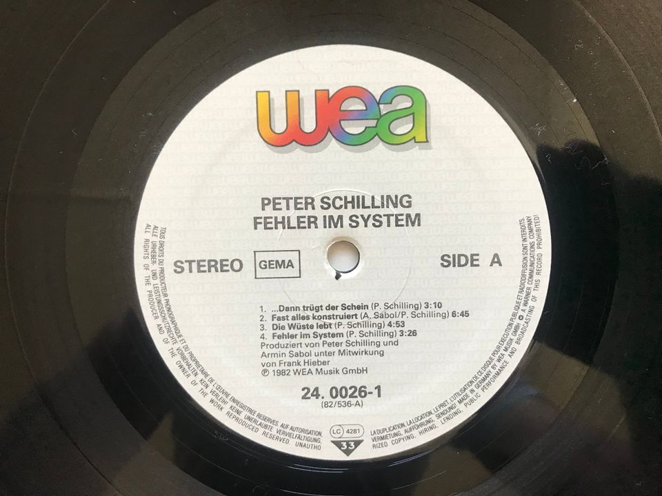 Peter Schilling - Fehler im System (12" Vinyl Schallplatte) in Hameln