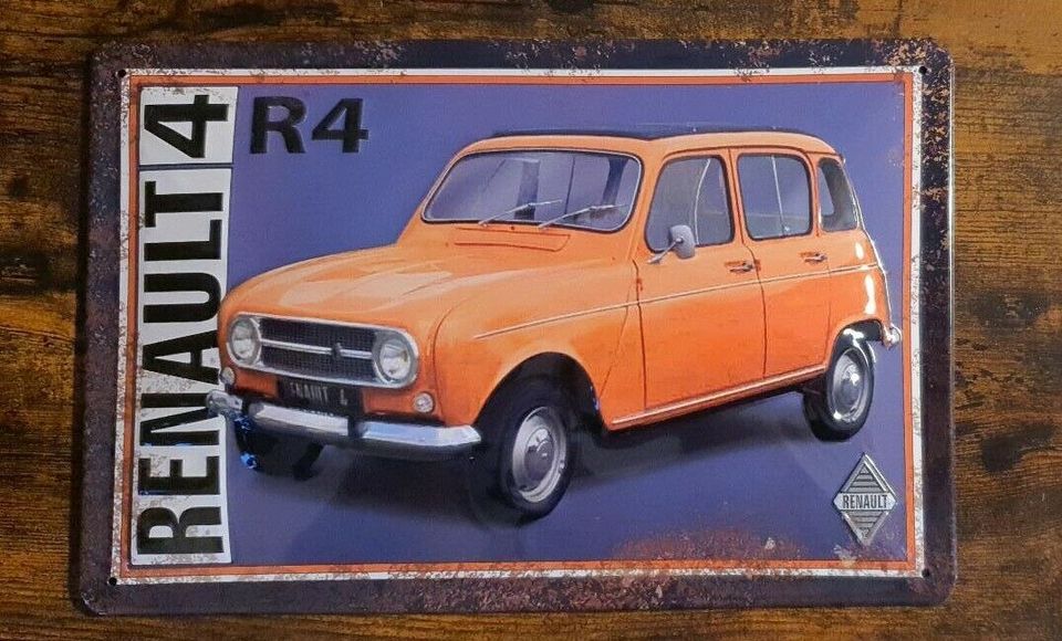 Renault R4 Retro Blechschild Auto Frankreich Oldtimer deko #1249 in Bielefeld