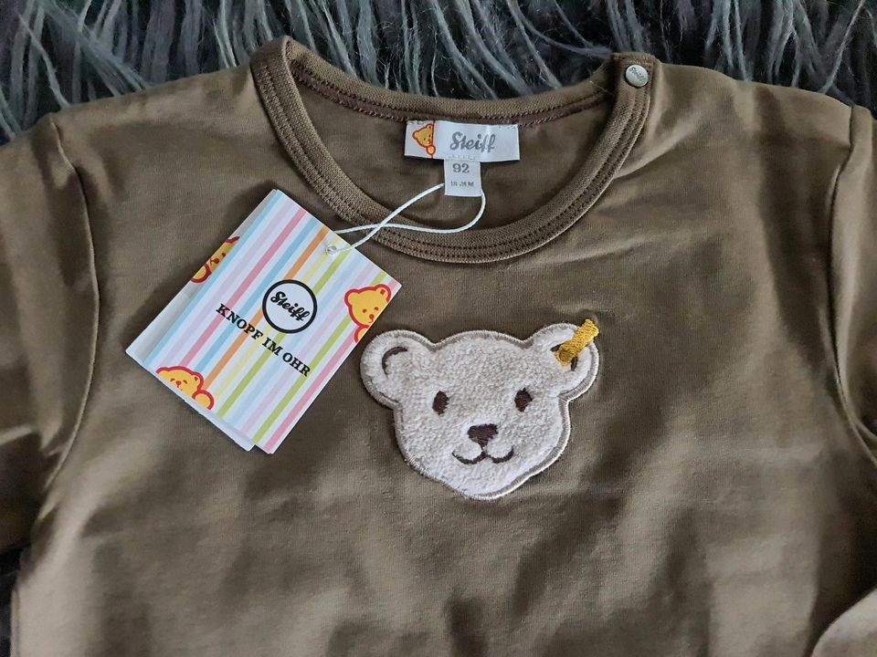 Steiff Langarm T-Shirt Oberteil mit Bär Gr 92 ⭐️ NEU ⭐️ in Dahn