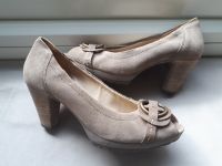 HÖGL softline Plateau Peeptoe Pumps Gr. 38,5 Veloursleder Nude Bayern - Mengkofen Vorschau