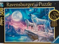 Ravensburger Puzzle 500 Teile Wölfe mit Mond leuchtet in Nacht Hessen - Kassel Vorschau