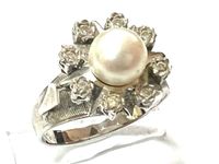 585er Weiss Gold Ring mit Perle und Diamanten ca. 0,08ct Bochum - Bochum-Mitte Vorschau