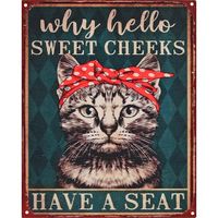 Blechschild Katze Why Hello Sweet Cheeks Have a Seat 20x25 cm NEU Niedersachsen - Bissendorf Vorschau