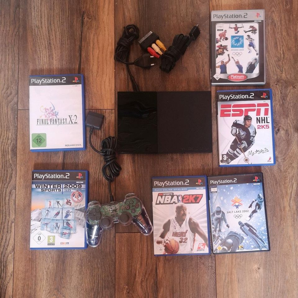 Sony Playstation 2 Konsole + 6 Spiele + Controller + alle Kabel in Heilbronn