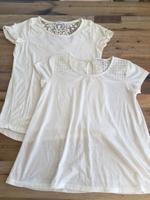 2 T-Shirts weiß mit Spitzendetails Gr. 36 Gina ernstings Family Baden-Württemberg - Bietigheim Vorschau