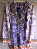 Melrose  Tunika bluse florales Muster lila beige Stickerei Perlen Hessen - Künzell Vorschau