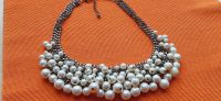 Statement Halskette Modeschmuck mit kleinen weiße Perlen Bayern - Memmingerberg Vorschau