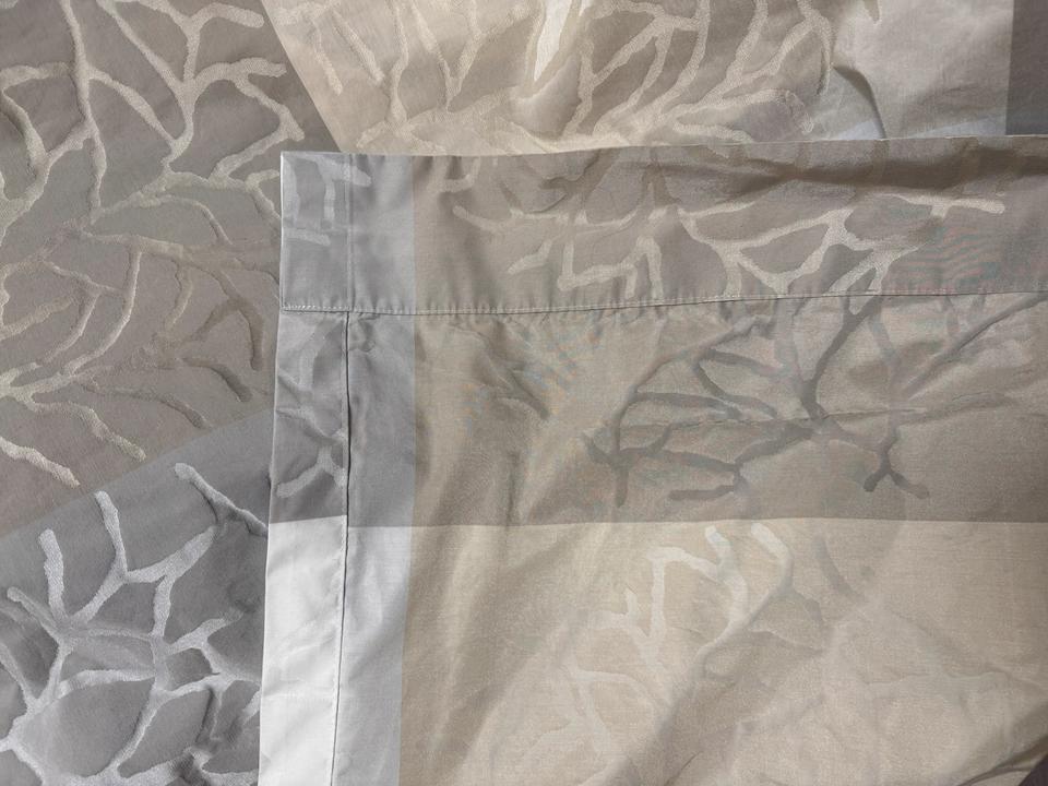 2x Vorhang Gardine kräuselband grau beige weiß 53x245 cm in Hamburg