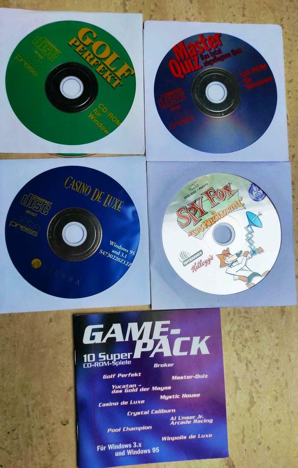 Game-Pack 10 Super CD-ROM-Spiele 1997, 90er in Schwabach