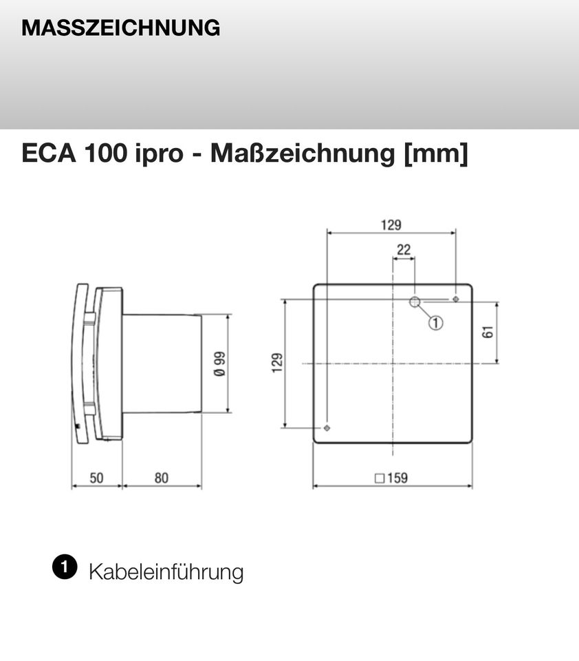 KLEINRAUMVENTILATOR ECA 100 ipro neu in Hechingen