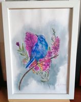 Aquarelle Bild Vogel im Bilderrahmen A4 Baden-Württemberg - Denzlingen Vorschau