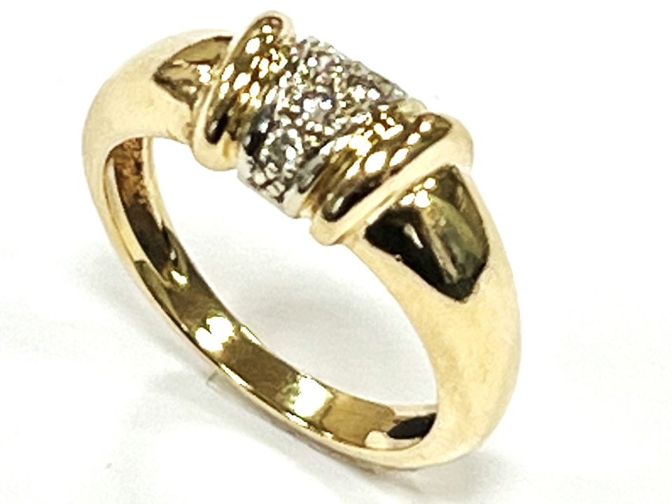 Feiner Ring Gelb Gold 750/- 18k  mit Diamanten Gr.54 in Hannover