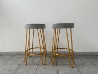 Barhocker 2er Set Gold / Grau wie neu Hessen - Wiesbaden Vorschau