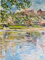 antikes Ölbild Ölgemälde❇️1930-50❇️Burg Fluss Impressionismus ‼️ Berlin - Zehlendorf Vorschau