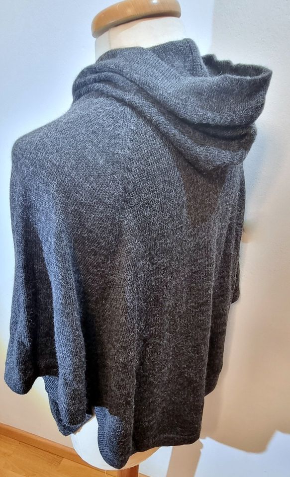 TOP DAMEN ALPAKA Poncho in Anthrazit Einheitsgröße /Ideal M+S in Schriesheim