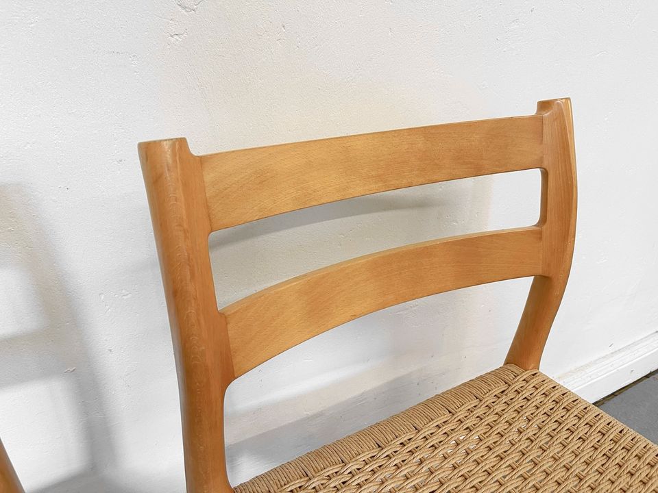 1/2 Niels O. Møller Stühle Eiche Oak Chairs Modell 84 Set 2 1955 in Berlin