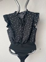 Schwarze Bodybluse mit Herzchenprint M schwarz weiß Bluse Body Sachsen-Anhalt - Ballenstedt Vorschau