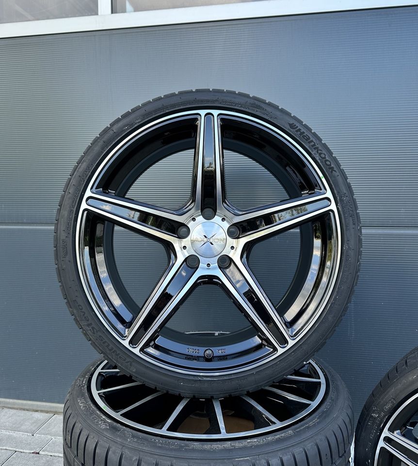 Axxion AX7 19 Zoll Sommerräder für Mercedes Benz E CL GLA S Klasse W213 S213 A238 C215 C216 CL500 X156 W156 W220 Coupe Felgen Reifen Räder schwarz Performance Sommerreifen ABE AMG CDI Kompletträder in Neckarsulm