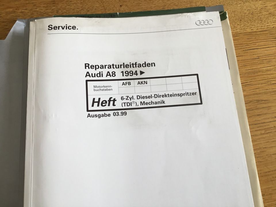 Audi A 8 1994 Reparaturleitfaden  6 Zyl. Diesel- Direkteinspritze in Wiernsheim