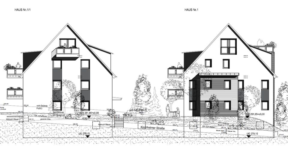 Neubauprojekt in Hochdorf, 3-Zi.-Maisonnettewhg., 1.+2.DG, 2 Balkone, KfW55, Aufzug, Tiefgarage! in Hochdorf