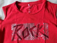 Rotes langarm Shirt schulterfrei Glitzer München - Laim Vorschau