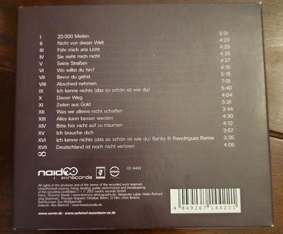 Xavier Naidoo - danke fürs zuhören (Digipak) in Berlin