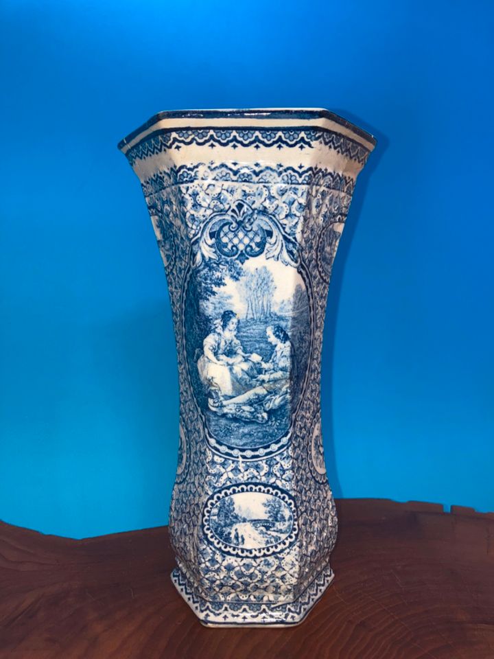 1 Vase, Mehlem, Bonn, um 1920, restauriert, Blau, VB 15,00 €* in Diekholzen