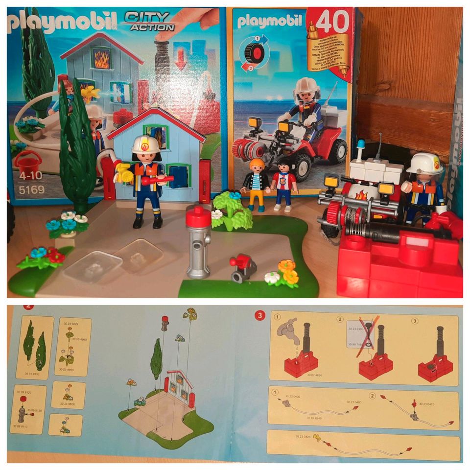 Playmobil Feuerwehr Wache Konvolut 5361 5337 5364 9464 9169 in Nordheim vor der Rhön