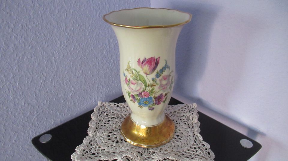 Rosenthal Porzellan Vase, SELB-PLÖSSENBERG, Ofterdinger, Goldrand in Pinneberg