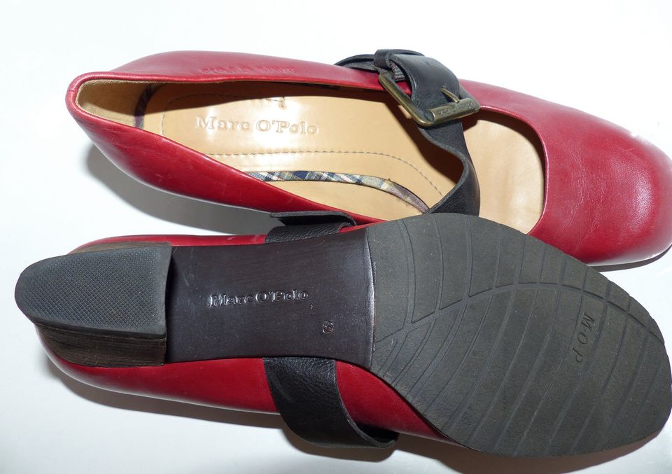 Marc O'Polo MOP Schuhe Riemchen - Pumps Gr. 40 Rot Leder wie neu in Berlin