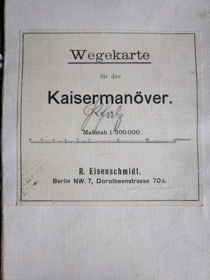 Wegekarte Kaisermanöver PFALZ Militaria 1908 in Chemnitz