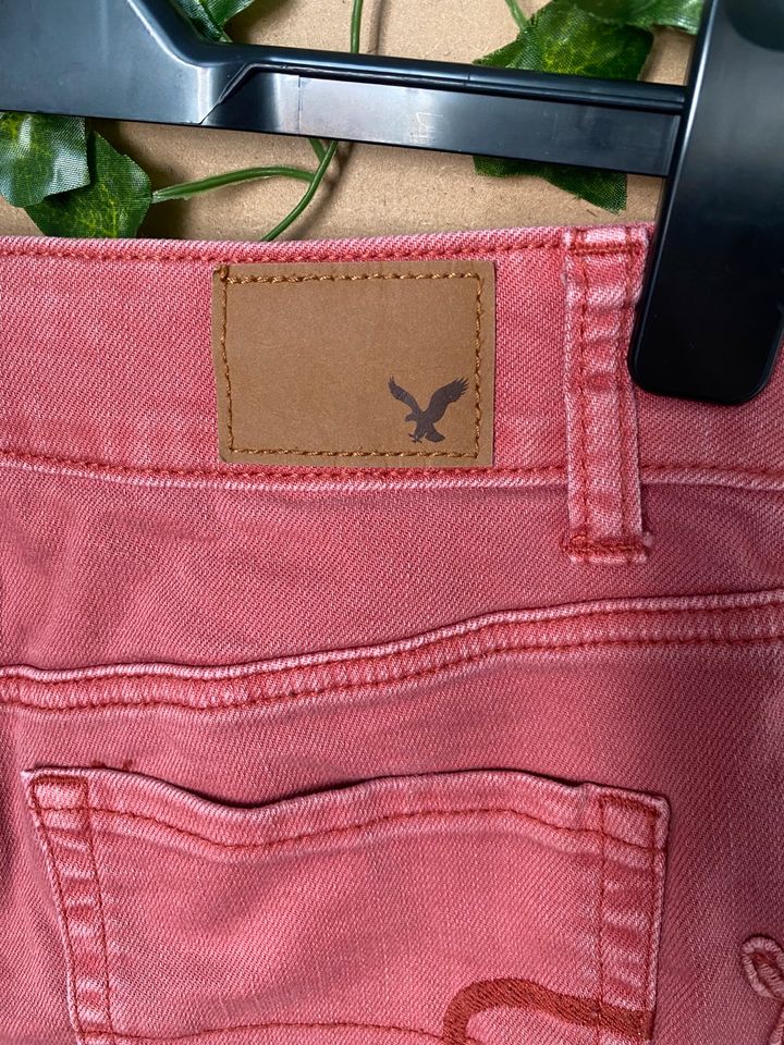 American Eagle Outfitters shorts pink mit Blumenstickerei in München