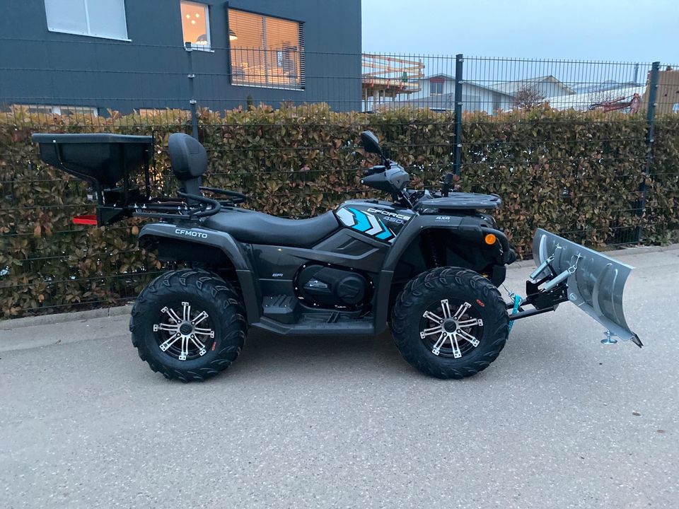 Quad ATV CF Moto C Force 450 DLX LOF Schneeschild Streuer Räumfah in Sexau