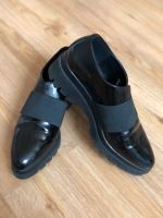 Damen Loafer Halbschuhe schwarz Gr 40 Lackleder Optik Bayern - Amberg Vorschau