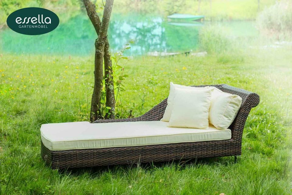 Polyrattan Chaiselongue Paris Flachgeflecht in Offenburg