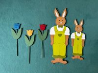 Osterdekoration aus Holz Hase Blumen Ostern Nordrhein-Westfalen - Nieheim Vorschau