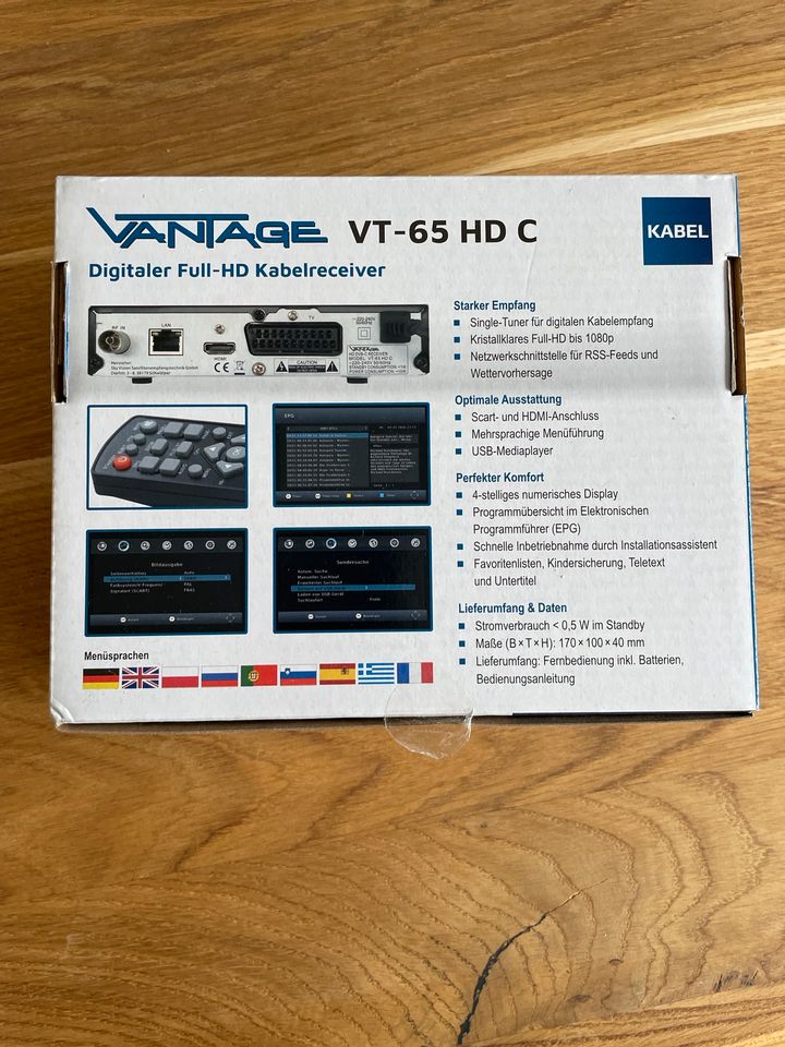 Digitaler Full HD Kabelreceiver Vantage VT-65 HD C in Kronach