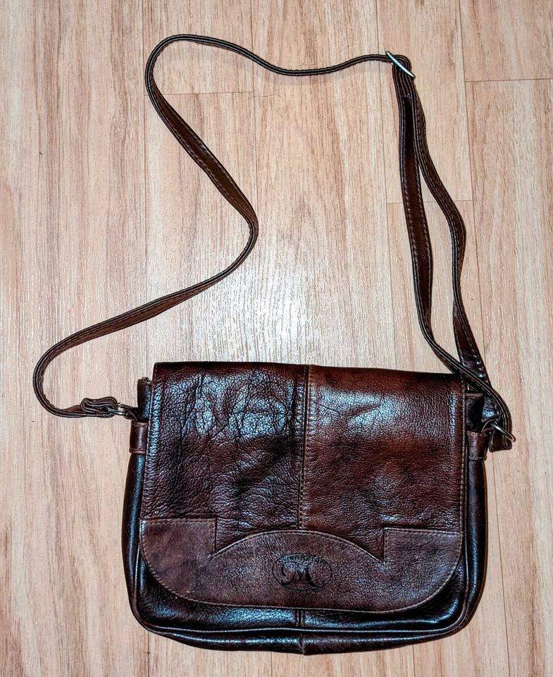 Vintage Marzia Ledertasche Echtleder Handtasche Umhängetasche in Dresden