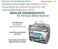 Windhager Sonnensegel 3x4m grau, UV- und witterungsbeständig NEU! Saarbrücken-West - Gersweiler Vorschau