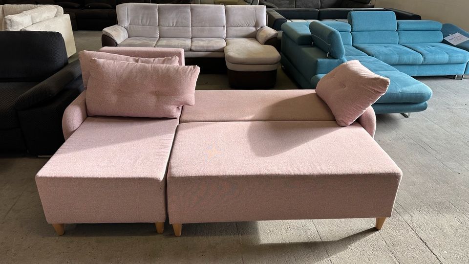 Eck Couch Sofa in Rosa Schlaf Funktion ❇️ LIEFERUNG MÖGLICH ✅ in Geesthacht