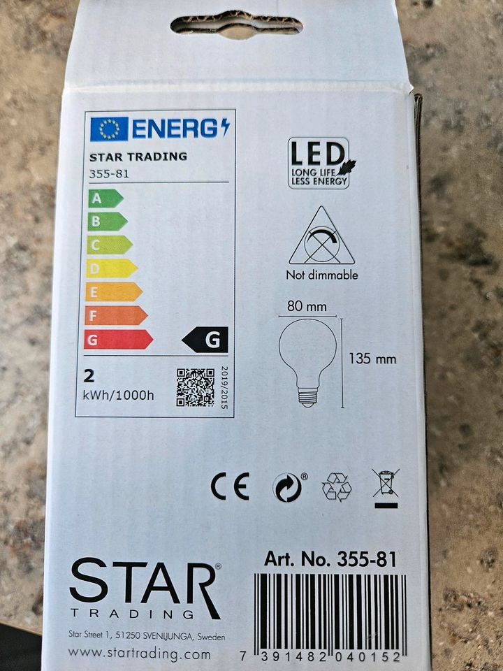 9 X LED-LAMPE E27 G80 PLAIN SMOKE in Lichtenborn (Eifel)