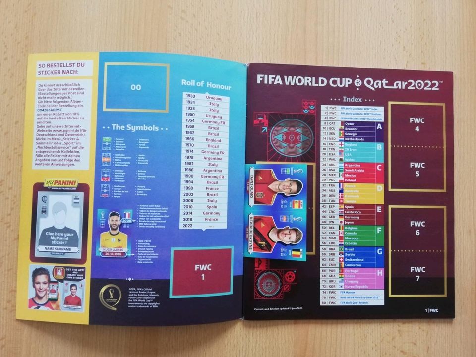 Stickeralbum Panini Fifa World Cup 2022 in Arenshausen