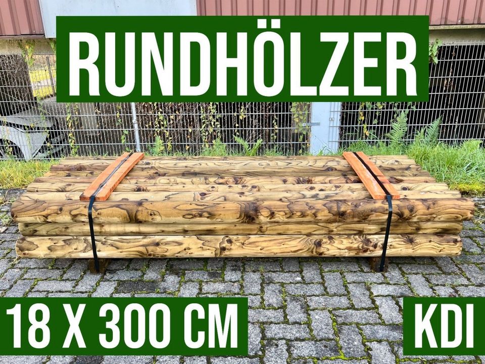 Palisade Rundholz Schneefangholz Stangen Holz - 18 x 300 cm - KDI in Lennestadt