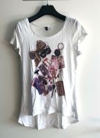 H&M Divided - Top Shirt - XS 34 - weiß Print Beauty Fashion Hessen - Rödermark Vorschau